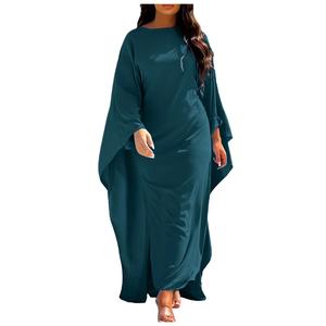 Abaya pour femmes musulmanes Nouveaux vêtements musulmans pour femmes Abaya élégante en mousseline de soie à manches chauve-souris avec broderie personnalisée - Product Image 1