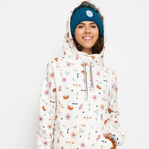 Sudaderas con capucha y sudaderas para mujer Sudadera con capucha de algodón orgánico 100% para mujer Sudaderas con capucha impresas sublimadas personalizadas - Product Image 1