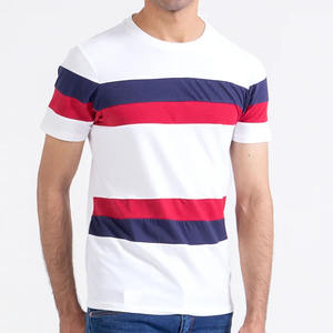 Camiseta con diseño de panel, nueva camiseta de ajuste Regular de mezcla de secado rápido transpirable para hombre, stock de verano al por mayor - Product Image 1