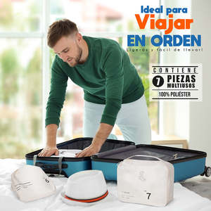 Set di organizzatori da viaggio in 7 pezzi per valigie accessori per bagagli essenziali - Product Image 4