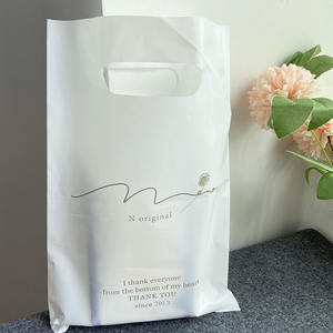 Bolsa de plástico con asa de diseño de logotipo impreso personalizado, bolsa de compras para ropa troquelada/Embalaje de zapatos - Product Image 2