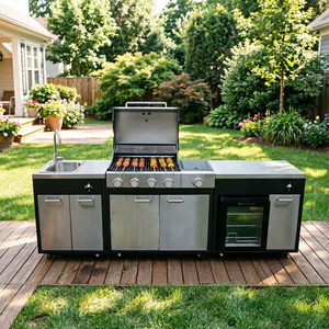 <span class=keywords><strong>Barbecue</strong></span> à gaz en acier inoxydable 4+<span class=keywords><strong>1</strong></span> brûleurs, cuisine extérieure amovible en acier inoxydable pour jardin et <span class=keywords><strong>barbecue</strong></span> - Product Image 1
