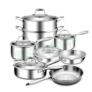 Juego de utensilios de cocina profesional clásico de acero inoxidable de 10 piezas con herramientas manuales de alta calidad - Product Image 2