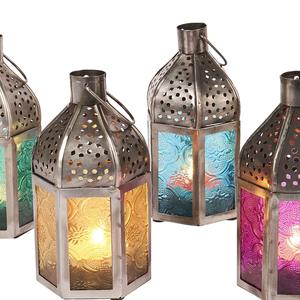 Lanternes porte-bougie modernes en métal et verre de style marocain noir pour le Ramadan et Noël 2026, mini, colorées, durables, décoration d'intérieur - Product Image 2