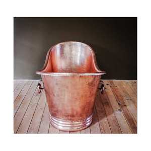 Petite baignoire en cuivre autoportante au design moderne de haute qualité pour le trempage comprend un robinet accessoire de salle de bain le plus vendu en Inde - Product Image 6