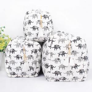 กระเป๋าเครื่องสำอางพิมพ์ลายบล็อกมือขนาดใหญ่เป็นมิตรกับสิ่งแวดล้อมมีซิปกระเป๋าเดินทาง - Product Image 3