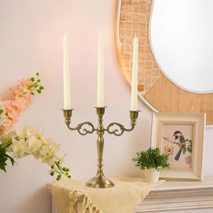 Fournisseurs en gros de bougeoir candélabre en métal à 3 bras en métal bougeoir en laiton au prix le moins cher - Product Image 2