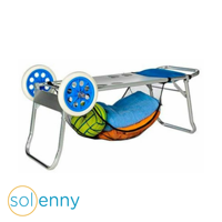 Carrito Convertible en mesa plegable para silla de playa, mueble de playa listo para enviar desde España