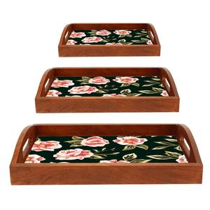 Bandeja de Servicio de Madera Esmaltada para Mesa, Elegante Bandeja para Exhibición de Alimentos para Comedor - Product Image 1