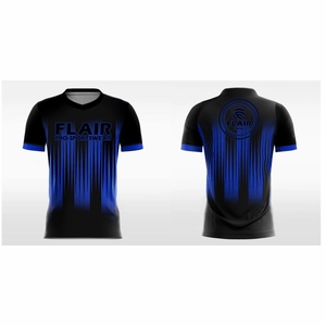 Camiseta de fútbol de poliéster 100% de la mejor calidad, cómoda, transpirable, diseño personalizado, Parte delantera corta, servicio de corte automatizado OEM - Product Image 5