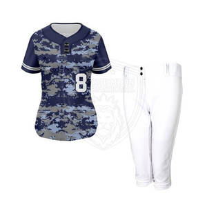 Maillot de softball pour femmes avec détail de passepoil contrasté Ensemble de softball complet pour femmes avec pantalon et maillot personnalisé - Product Image 4