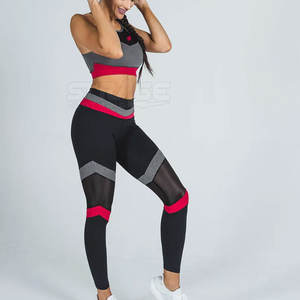 ชุดบราและเลกกิ้งผู้หญิงแบบสั่งทำพิเศษ พร้อมโลโก้ด้านหน้า - เป็นมิตรกับสิ่งแวดล้อม ระบายอากาศได้ดี น้ำหนักเบา - Product Image 4