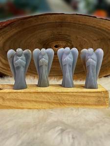 Proveedor al por mayor, piedra de ágata natural, piedra preciosa curativa, Angelita tallada a mano, cristales de ala, Ángel para decoración del hogar - Product Image 3