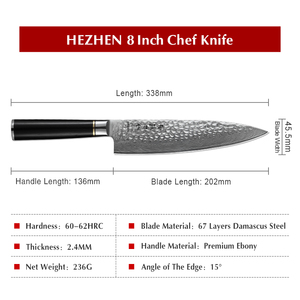 Cuchillo de Chef Vintage de Acero de Damasco Personalizado al por Mayor, Mango de Madera, Ambidiestro, Tamaño Personalizado, Hecho a Mano, Japonés, Ecológico - Product Image 3