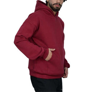 2025 nuevo OEM 500 gramos de alta calidad pulóver Sudadera con capucha hombres 100% algodón Puff impreso canguro bolsillos negro impreso básico Sudadera con capucha - Product Image 2