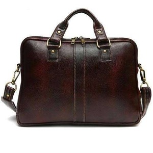 Bolso de negocios de cuero de 16 pulgadas para hombre, maletín grande de cuero genuino para portátil de 14 pulgadas, bolso de cuero Crazy Horse - Product Image 3