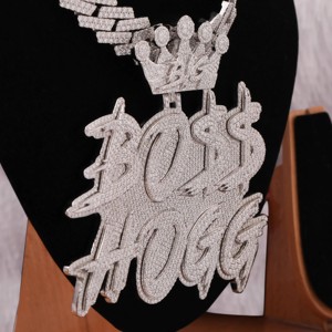 Joyería Hip Hop para Hombre, Colgante Personalizado con Letras, Plata de Ley 925, Diamante Moissanite VVS, Colgante con Iniciales, Número, Nombre o Logotipo - Product Image 4