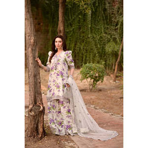 ชุดสูทผู้หญิงหรูหรา Aneelas ลายปักพิมพ์บนผ้า Lawn-TC-1570 - Product Image 4
