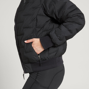 Chaqueta Bomber de Satén Tejido Crudo con Logotipo Personalizado para Mujer, con Bordado, Colores Sólidos, Transpirable e Impermeable para Chicas - Product Image 3