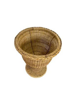 Grand pot de fleurs en céramique avec vase de table en bambou au design art déco pour plantes vertes d'intérieur pour la culture hydroponique à la maison Matt Glaze