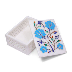 Marble Inlay <b>Indian</b> Origin Jewelry Box for Storage and Display - Product Image 1