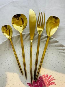 Juego de Cubiertos de Acero Inoxidable de Grado Alimenticio Ecológico con Diseño Prisma al por Mayor para Bodas, Eventos, Fiestas, Decoración de Comedor, Cubiertos Modernos - Product Image 6