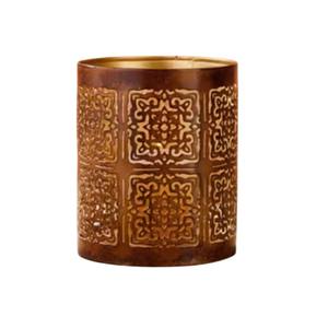 Porte-bougie votif marocain en métal brun artisanal en gros, finition antique, décoratif pour la décoration de la maison - Product Image 1