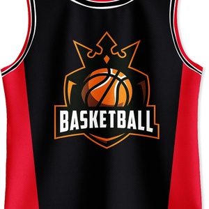 Maillot de basketball personnalisable imprimé pour homme, sans manches, col en V, coupe athlétique, 100 % polyester, respirant et anti-humidité, 3D - Product Image 2