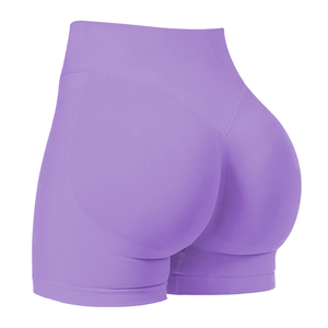 Women's High Waist Blue Sport <b>Shorts</b> Breathable Quick Dry Knitted Athletic Regular Fit Solid Color Spandex Polyester Pull-On - Product Image 5