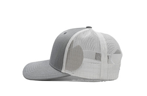Chapeaux de camionneur unis 100% tissu en coton tissu OEM personnalisé gris chiné/blanc chapeaux de camionneur casquette de sport - Product Image 3