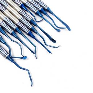 Kit de 12 Piezas de Instrumentos Quirúrgicos para Obturaciones Dentales de Composite, Recubiertos de Titanio Azul, de Acero Inoxidable, Profesionales y Manuales - Product Image 6