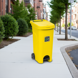 Contenedor con Ruedas y Pedal Stefanplast de 80 Litros, Sistema Urbano ECO, Amarillo 25605, Contenedores de Basura - Product Image 3