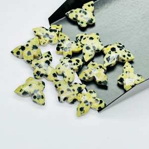 Cuentas de Jaspe Dálmata con Forma de Mariposa, 14 mm, Facetadas, Talladas a Mano, Cuentas al por Mayor, Dijes para Joyería - Product Image 1