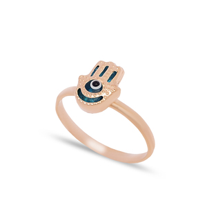 Hamsa Shape Turkish Eye Design Woman <b>Ring</b> Turkish Handcrafted Wholesale 925 Sterling Silver Jewelry - Product Image 6