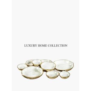 Unique Vintage-style Metal Serving Bowls with Antique Detailing and Asymmetric Shapes for Creative <b>Tabletop</b> <b>Display</b> - Product Image 2