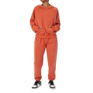 Ensemble de survêtement pour femme décontracté d'hiver uni/imprimé 100% coton extensible dans les quatre sens respectueux de l'environnement avec sweat à capuche et pantalon de jogging - Product Image 1