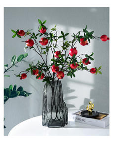 Florero de cristal transparente en forma de rocalla de alta calidad, decoración de escritorio, florero de cristal negruzco - Product Image 3