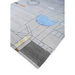 พรมขนสัตว์และไหมไผ่ถักมือสีเทาและดำ ลาย Chaos Theory ดีไซน์นามธรรม รูปทรงสี่เหลี่ยมผืนผ้า สำหรับใช้ในบ้าน-Eskn-1006 - Product Image 2