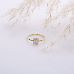 ต่างหูแบบคลัสเตอร์ทำมือสไตล์ตุรกี925หินก้อนสี่เหลี่ยมลายบาแกตต์ CZ ขายส่ง - Product Image 4