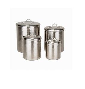 Botes de estaño con tapa de Metal galvanizado de diseño antiguo Juego de tarros de almacenamiento de cocina de aspecto estándar para alimentos para uso doméstico en hoteles - Product Image 4