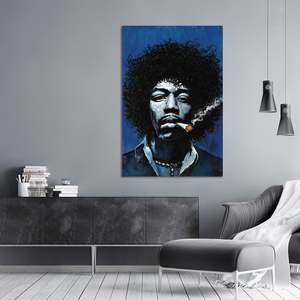 Affiche de Jimi Hendrix en toile et papier pour décoration murale - Product Image 1