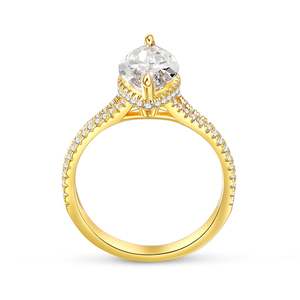 Bague de promesse Jeulia en argent sterling plaqué rhodium avec moissanite taille marquise - Product Image 4
