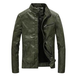Chaqueta de Cuero Sintético Verde para Hombre, Abrigo de Motociclista Acolchado de Terciopelo Fino, Ropa Exterior Informal, Abrigo Holgado, Chaqueta para Hombre - Product Image 4