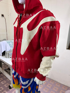 Fabricants de vêtements personnalisé 500gsm coton épais vierge éponge française vierge surdimensionné en détresse veste à capuche pour hommes - Product Image 6