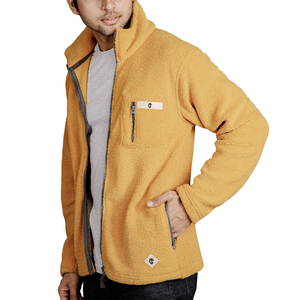 Venta al por mayor por encargo de color sólido de los hombres chaqueta de lana Polar Slim Fit con cuello alto precio de fábrica de tela de lona - Product Image 2