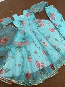 DESIGNER PARTY WEAR HEAVY ORGENZA DIGITAL <b>PRINT</b> GOWN WITH DUPATTA - Product Image 6