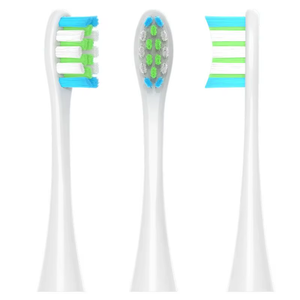 Lot de 4 têtes de brosse de rechange avec anneaux de codage couleur pour brosses à dents électriques - Pour usage domestique, hôtelier ou extérieur - Product Image 2
