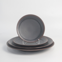 Assiette ronde en mélamine bicolore incassable, assiette de service japonaise pour apéritifs et sashimis, vaisselle en mélamine pour restaurant Izakaya