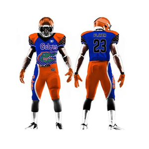 Uniforme de Fútbol Americano Transpirable Personalizado al por Mayor, Paquete de Equipación Personalizada para Equipos, Camisetas y Pantalones 100% Poliéster, Colores Personalizados - Product Image 4