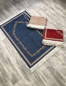 Elegant Ramadan Silk Prayer Mat Perfect <b>Gift</b> For <b>Eid</b> Ramadan Special Religious Celebrations Muslim <b>Families</b> - Product Image 4